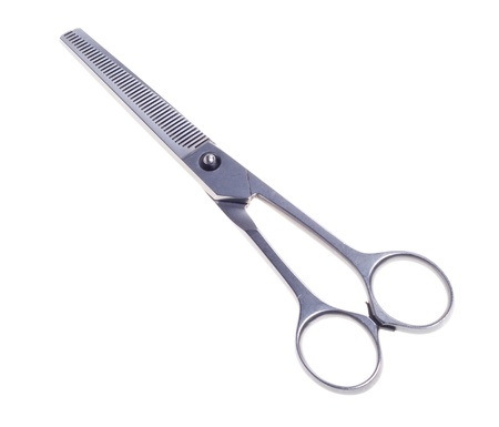 Hairdressing scissors isolated on a white background.の写真素材