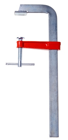 Joiner Clamp (wood tools) isolated on a white background.の写真素材