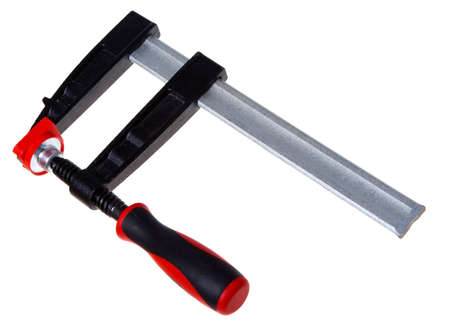 Joiner Clamp  wood tools  isolated on a white background の写真素材