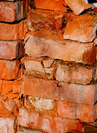 An old brick wall (background texture)の写真素材