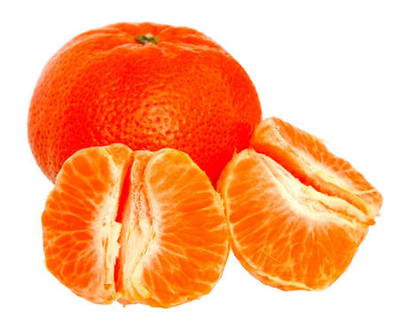 Fresh mandarin orange isolated on a white background.の写真素材