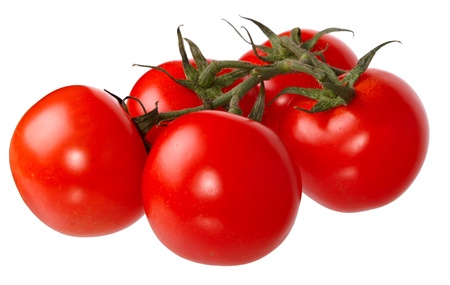 Fresh red tomatoes isolated on a white background の写真素材
