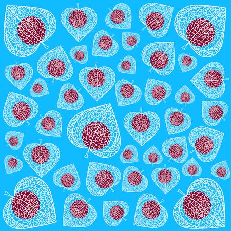 white phisalis on blue backgroundのイラスト素材