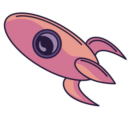 Vector illustration of rocket. Flat illustration on a white background with universe and space theme. Vector illustrationのイラスト素材