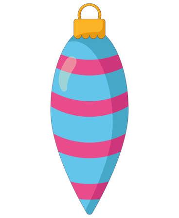 Simple flat style icon of Shiny Christmas tree toy isolated ion a white background. Vector illustrationのイラスト素材