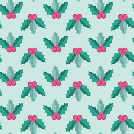 Seamless pattern of Christmas symbols in flat style isolated on a white background. Vector illustrationのイラスト素材