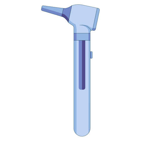 Otoscope icon in a flat style, an otolaryngologists tool for checking ear canals. Vector illustrationのイラスト素材