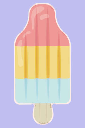 Ice Cream Shaped Inflatable Mattress Icon for pool party, beach holiday and hotel vacation. vector...