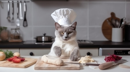 Cat in chief costume bakingの素材