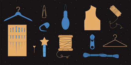 Vector hand drawn flat colorful illustration