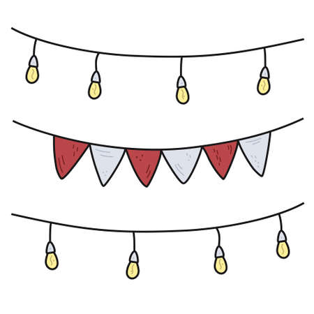 Vector hand drawn flat colourful illustrationのイラスト素材