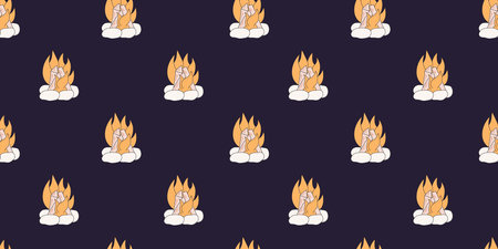 Vector flat hand drawn seamless patternのイラスト素材