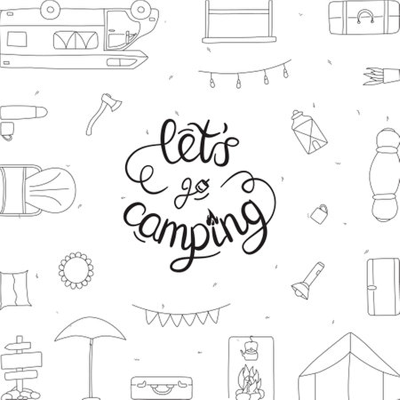 Set of vector hand drawn flat colourful illustrationsのイラスト素材