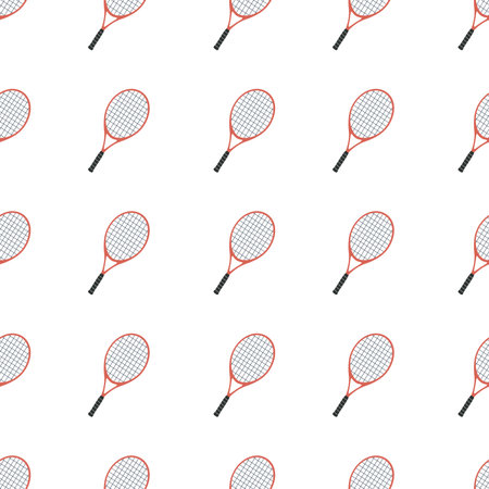 Hand drawn seamless pattern. Tennis racketのイラスト素材