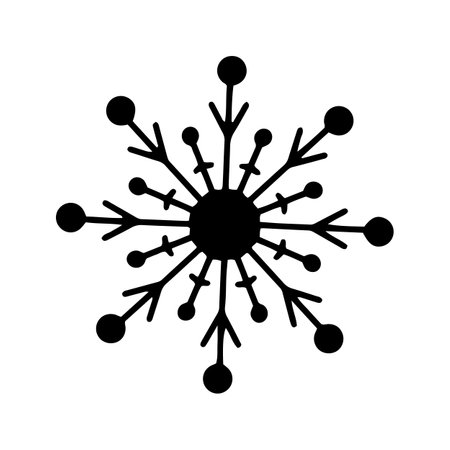 Flat hand drawn snowflake silhouette illustrationのイラスト素材