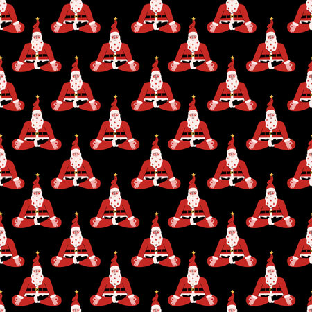 Vector flat hand drawn christmas seamless patternのイラスト素材