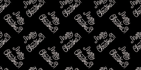 Vector flat hand drawn christmas seamless patternのイラスト素材