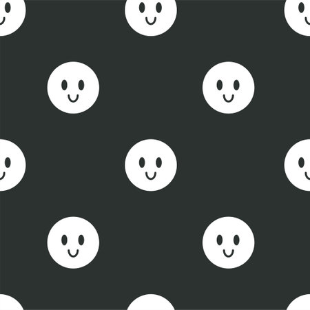 Hand drawn seamless pattern. Smile face emojiのイラスト素材