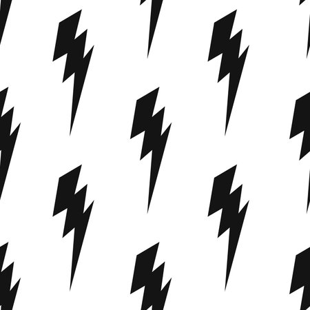 Vector flat hand drawn seamless pattern with lightning. Flat vector hippy boho illustrationのイラスト素材
