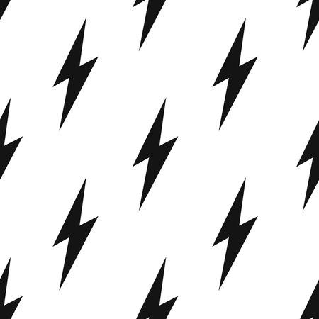 Vector flat hand drawn seamless pattern with lightning. Flat vector hippy boho illustrationのイラスト素材