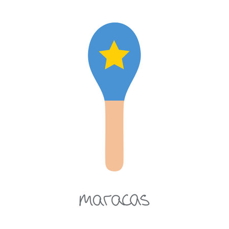 Hand drawn toy musical instruments for kids. Flat vector maracas illustrationのイラスト素材