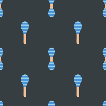 Vector flat hand drawn seamless pattern with maracasのイラスト素材