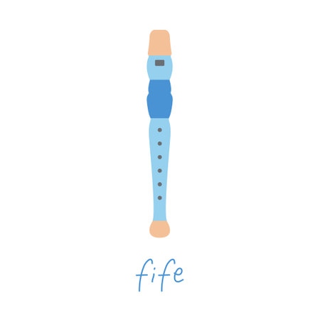 Hand drawn toy musical instruments for kids. Flat vector fife illustrationのイラスト素材