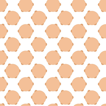 Vector flat hand drawn seamless geometric pattern with tambourineのイラスト素材