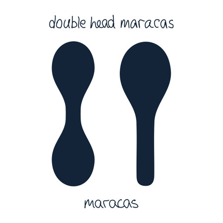 Hand drawn toy musical instruments for kids. Flat vector maracas silhouette illustrationのイラスト素材