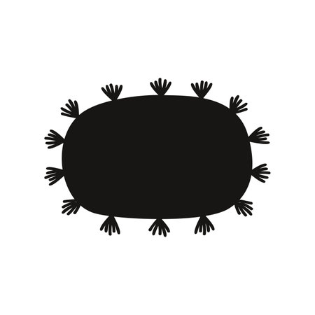 Flat hand drawn vector illustration of pet bed. lounger for cats, dogs and other animalsのイラスト素材