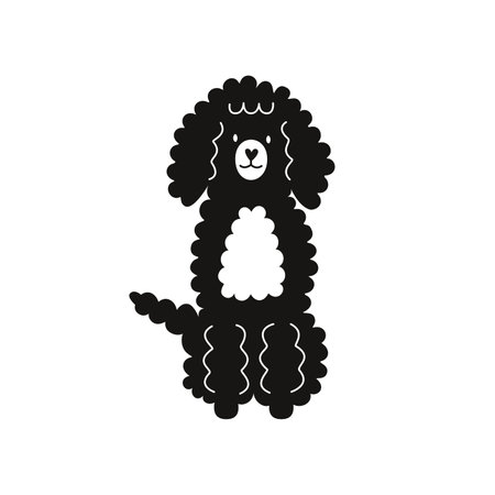 Flat vector silhouette silhouette illustration of a dogのイラスト素材