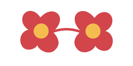 Flat vector illustration of pet floral glassesのイラスト素材