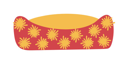 Flat vector illustration of pet pillow with pompomsのイラスト素材