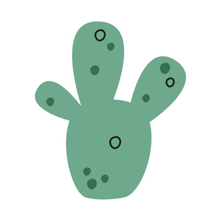 Flat hand drawn vector illustration of a cactusのイラスト素材