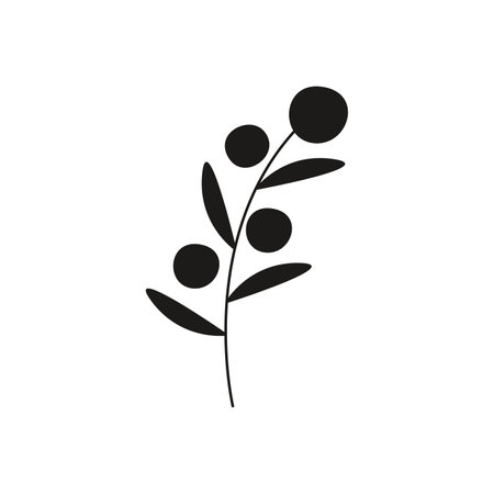 Flat vector silhouette illustration of a flower.のイラスト素材