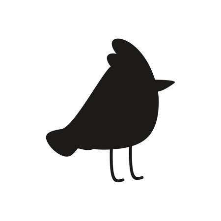 Flat vector silhouette illustration of a bird.のイラスト素材