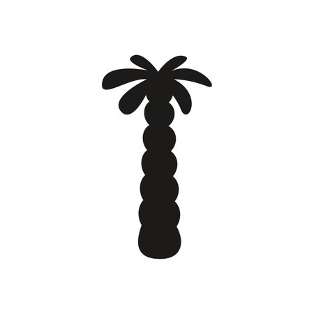 Flat vector silhouette illustration of a palm treeのイラスト素材