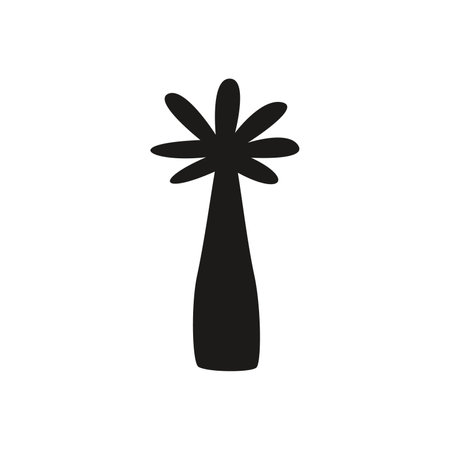 Flat vector silhouette illustration of palmのイラスト素材