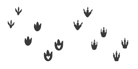 Flat vector silhouette illustrations of footstepsのイラスト素材