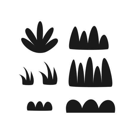 Hand drawn linear vector illustrations of grassのイラスト素材