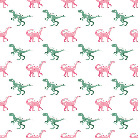 Vector seamless pattern with dinosaurのイラスト素材