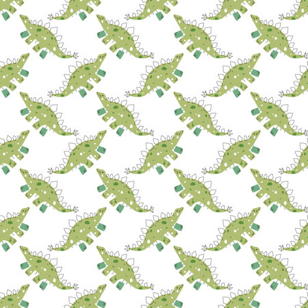 Vector seamless pattern with dinosaurのイラスト素材