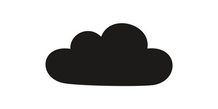 Flat vector silhouette illustration of a cloudのイラスト素材