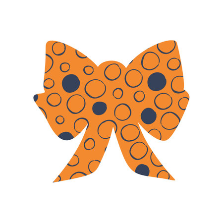 A textured retro bow or ribbon in a flat vector styleのイラスト素材