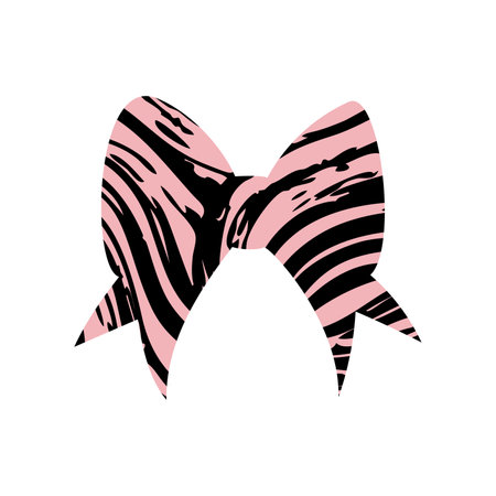 A textured retro bow or ribbon in a flat vector styleのイラスト素材