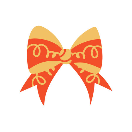 A textured retro bow or ribbon in a flat vector styleのイラスト素材