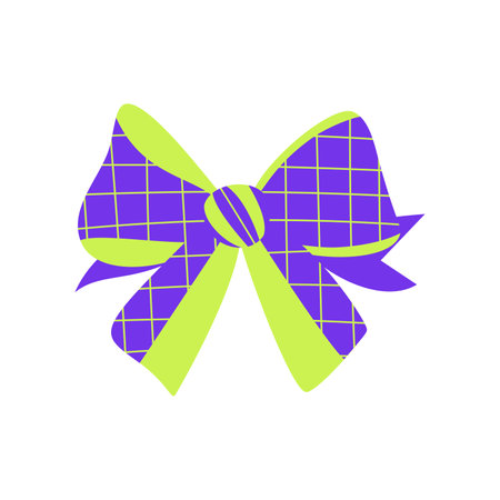 A textured retro bow or ribbon in a flat vector styleのイラスト素材