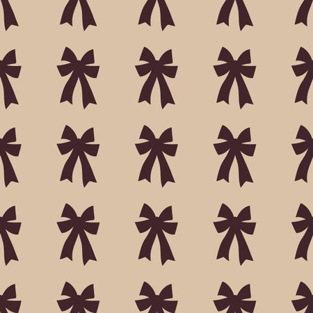 A seamless pattern with flat textured bows and ribbonsのイラスト素材