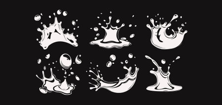 Abstract Vector Liquid Splash Shapesのイラスト素材