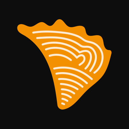 Artistic orange seashell in a flat vector styleのイラスト素材